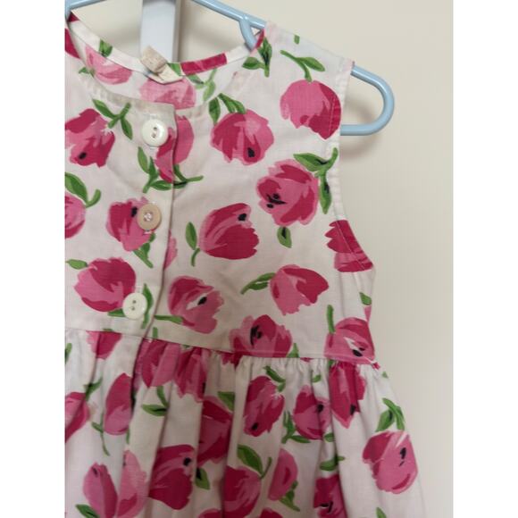 Vintage 90s Floral Sleeveless Dress Size 3T Button Up Cute Pockets EUC - Picture 2 of 5